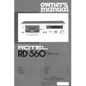 Rotel RD-560 Cassette Deck manual cover