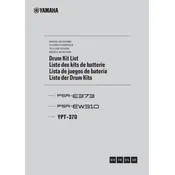 Yamaha PSR-E373 Keyboard manual cover