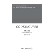 De Dietrich DPG7341B Hob manual cover