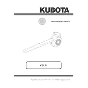 Kubota KBL31 Blower manual cover