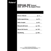 Roland HP-109-PE manual cover