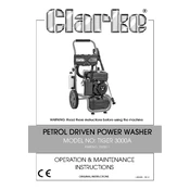 Clarke 7320211 Tiger 3000A Petrol Driven Power Washer manual cover