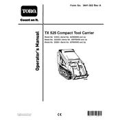 Toro TX 525 22323 Tool Carrier manual cover