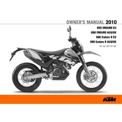 KTM Enduro 690 AUS 2010 Motorcycle manual cover