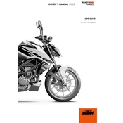 KTM Duke 200 2022 Motorcycle manual cover