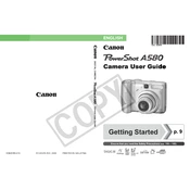 Canon PowerShot A580 manual cover