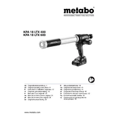 Metabo KPA 18 LTX 400 Caulking Gun manual cover