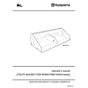 Husqvarna Utility Bucket Rider P500 DX Series Lawn Mower manual cover