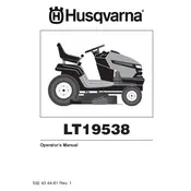 Husqvarna LT19538 Lawn Mower manual cover