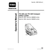 Toro TX 420 22331 Utility Loader manual cover