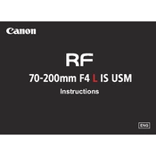 Canon RF 70-200mm F4 L IS USM manual cover