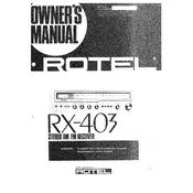 Rotel RX-403 Receiver manual cover