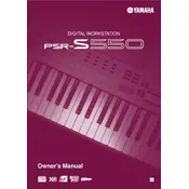 Yamaha PSR-S550 Keyboard manual cover