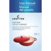 Crofton 4661 Cast Iron 5 QT Braiser Red manual cover