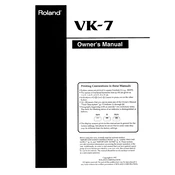 Roland VK-7 manual cover