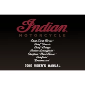 Indian Chief Classic 2016 Motorcycle manual cover