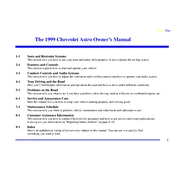 Chevrolet Astro 1999 manual cover