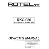 Rotel RKC-950 Preamplifier manual cover