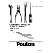 Poulan Pro HDF550L Tiller manual cover