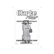 Clarke 7230092 ISP13A Submersible Water Pump manual cover