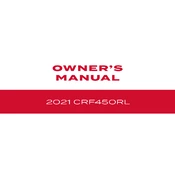 Honda CRF450RL 2021 Motorcycle manual cover