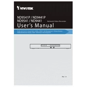 Vivotek ND9541P Recorder manual cover