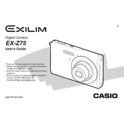 Casio EXZ75 Camera manual cover