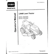 Toro LX466 13AT61RH044 Tractor manual cover