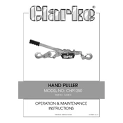 Clarke 7630410 CHP1250 Hand Puller manual cover