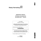 John Deere 678 Rotary Harvesting Unit manual cover