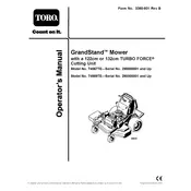 Toro GrandStand Turbo Force 74567TE Mower manual cover