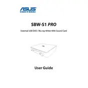 ASUS Impresario SBW-S1 PRO Optical Drive manual cover