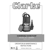 Clarke 723100 CSE400A Submersible Water Pump manual cover