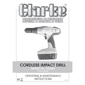 Clarke 6485065 CON24 Cordless Impact Drill manual cover