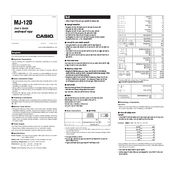 Casio MJ-12D Calculator manual cover