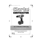 Clarke 6485067 CON18NI 18V Cordless Combi Drill manual cover