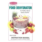 Back To Basics FD-600 Dehydrator manual cover