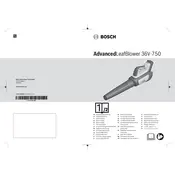 Bosch AdvancedLeafBlower 36V-750 Blower manual cover