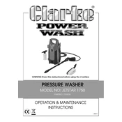 Clarke 7333230 Jetstar 1750 Power Washer manual cover