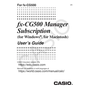 Casio fx-CG500 Manager Subscription Mac Software manual cover