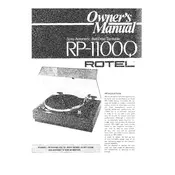 Rotel RP-1100Q Turntable manual cover