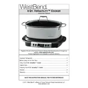 West Bend L5800C 84966 Slow Cooker manual cover