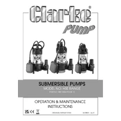 Clarke 7230217 HSE130A Submersible Pump manual cover