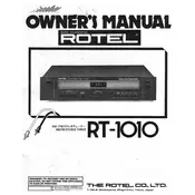 Rotel RT-1010 Tuner manual cover