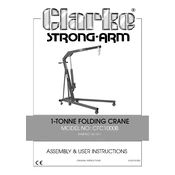 Clarke 7611011 CFC1000B 1-Tonne Folding Crane manual cover