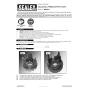 Sealey VS7037 Support Plate manual cover