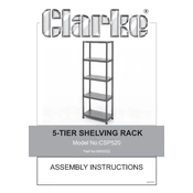 Clarke 6600532 CSP520 5-Tier Shelving Rack manual cover