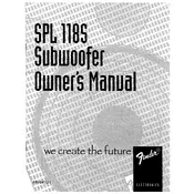 Fender SPL 118S 071-1310-000 Subwoofer manual cover