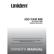 Uniden iGO CAM 850 Recorder manual cover