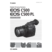 Canon EOS C500 PL manual cover